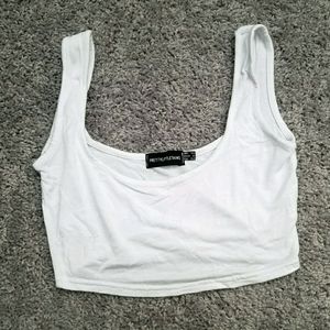 Pretty Little Thing White Crop Top